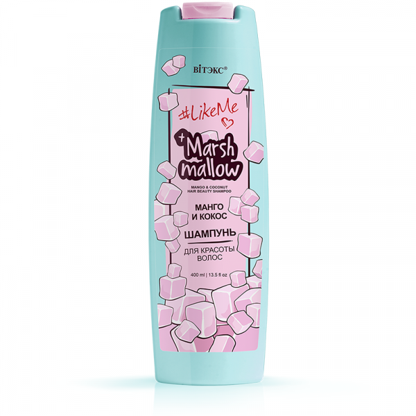 Vitex #LikeMe Marshmallow Shampoo for hair beauty Mango and coconut, 400 ml